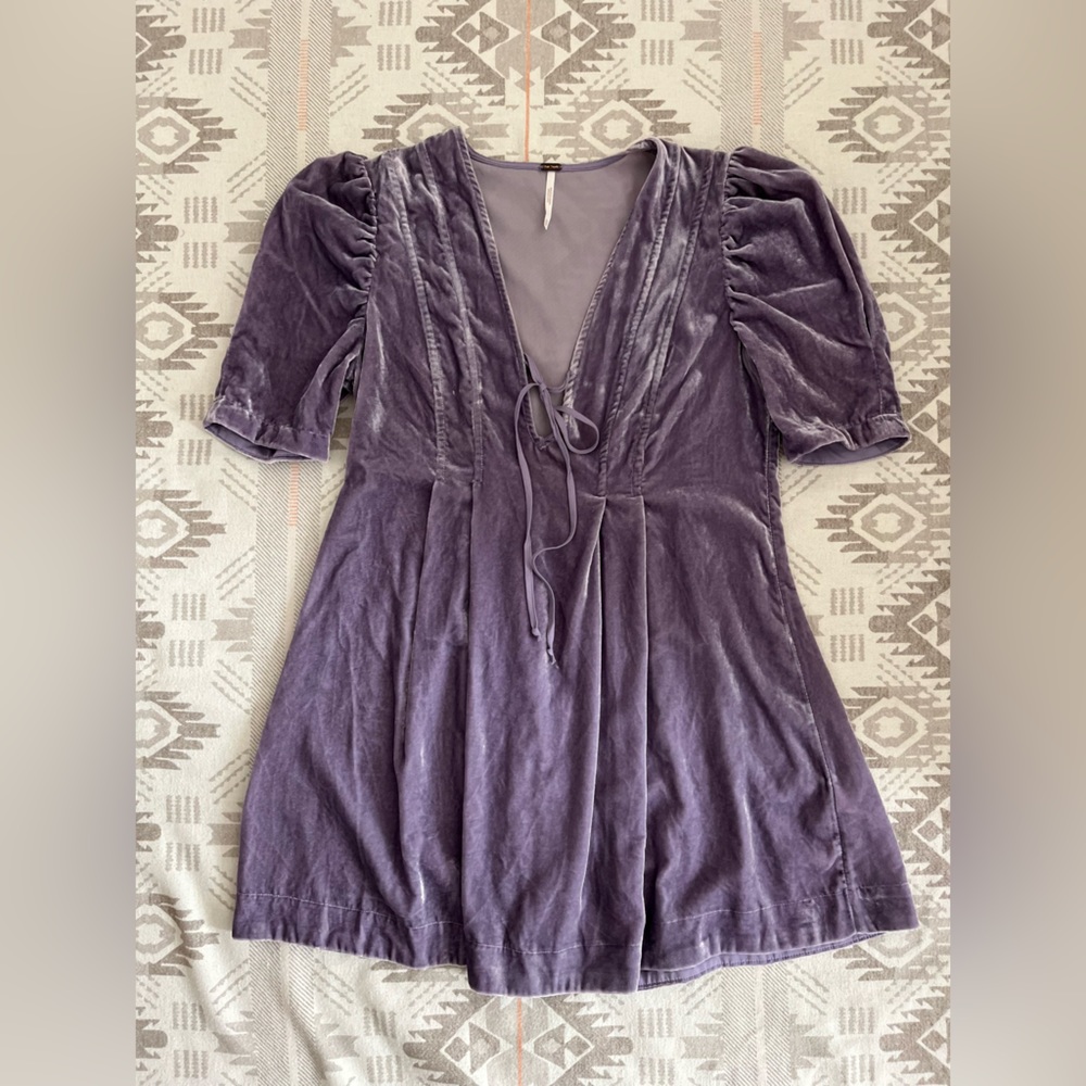 Free People Velvet Purple Tunic / Size XS
